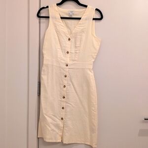 J crew linen cotton lined dress sz 00